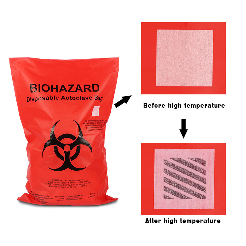 Kantong Plastik Biohazard PP Autoclavable Dengan Indikator Suhu