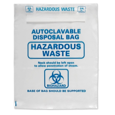 Hapus Kantong Limbah Biohazard Pembuangan 138 Derajat PP Dengan Indikator Autoclave
