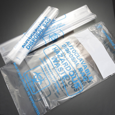 2 Mil Clear Biohazard Kantong Limbah Plastik Polypropylene Autoclave