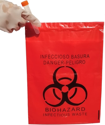 LDPE Menempel Pada Tas Pembuangan Biohazard, Tas Pembuangan Limbah Medis