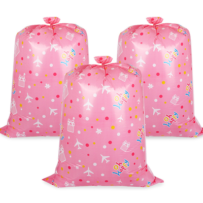 Liburan Natal Pink Plane Jumbo Plastic Gift Bags CMYK Printing