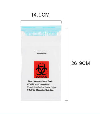 95kap LDPE Tebal 0,04mm Kantong Plastik Autoclave Biohazard Ziplock