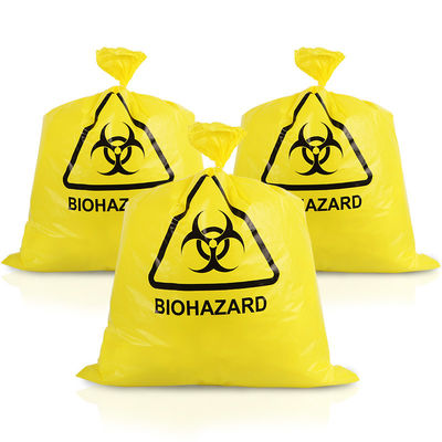 Pembuangan 20L 50L 100L Kuning Kantong Limbah Medis HDPE PP LDPE
