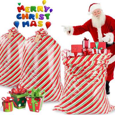 Tas Hadiah Natal Raksasa LDPE Bukti Kelembaban Dengan Tags