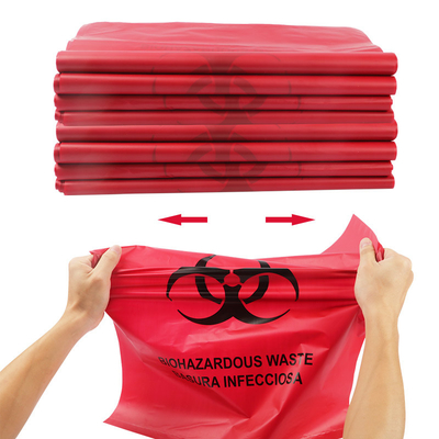 Tas Pembuangan Limbah Berbahaya Biohazard Merah Standar DOT ASTM untuk Penggunaan Rumah Sakit