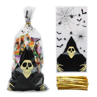 Halloween Skeleton Cellophane Treat Bag 150pcs Untuk Anak-Anak