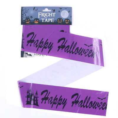Spanduk Peringatan LDPE Pesta Halloween ISO9001 Pita Ketakutan 0,04mm